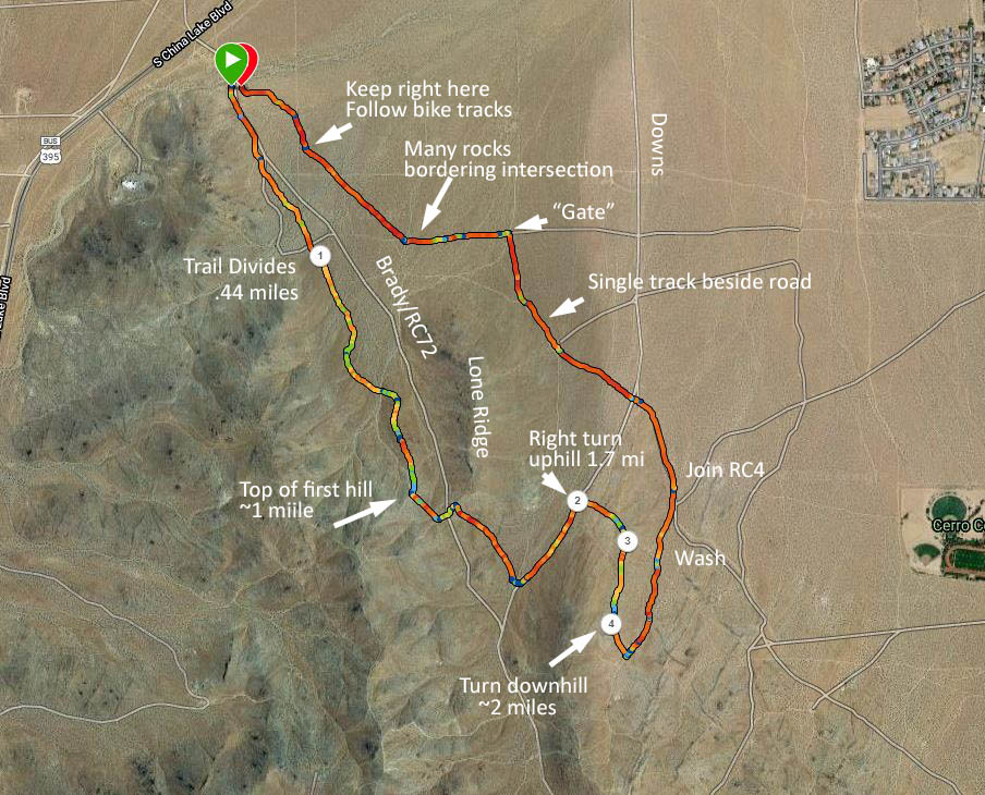 Brady Hills Large Route Map